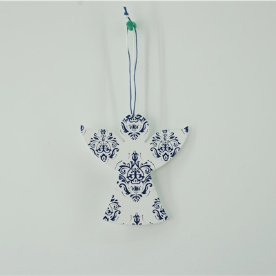 Xmas wooden hanging angle decoration