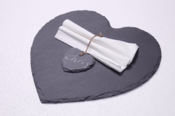 Natural Heart Shape Slate Plate Cheese Serving Board
