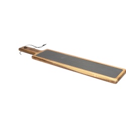 Natural Wooden Dinner Plate With Slate Inlay