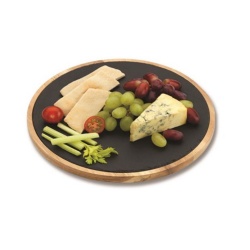 Traditional Slate & Wood Cheese Board And Platter