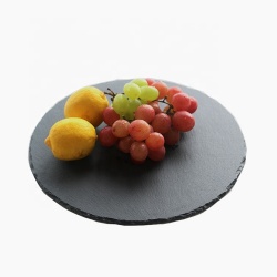 Round Black slate plates and cheese board