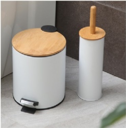 Round Shaped Dustbin with bamboo lid