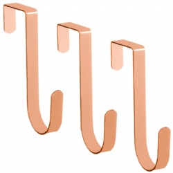 Metallic Overdoor Hooks 3pk - Rose Gold