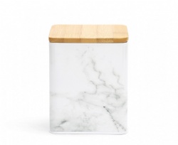 Marbled Container with Bamboo Lid, Grey