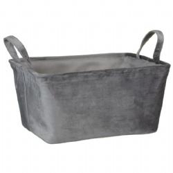 Velvet Storage Basket - Silver