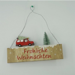 Wooden Xmas hanging decoration