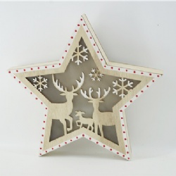 Xmas wooden start table decoration with lighting