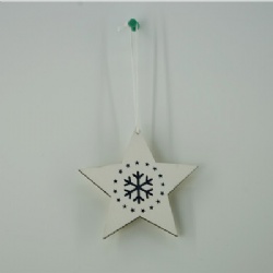 Xmas wooden hanging star decoration