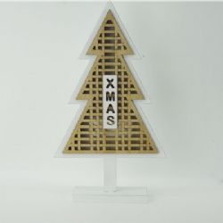 Wooden&bamboo Xmas table decoration