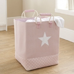 Foldable Laundry Basket - pink  45 x 34cm (Approx.)