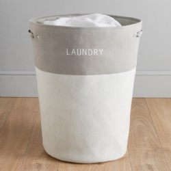 Large Drawstring Laundry Hamper - Grey