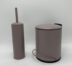 Round pedal dustbin with Toilet brush NEW-pink