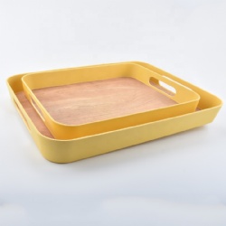 Customized eco-friendly bamboo fiber serve tray