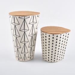 natural bamboo storage canister jar with bamboo lid