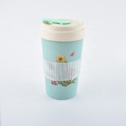 Eco-friendly bamboo fiber tea cup coffee mug water drinking cup