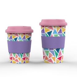 Biodegradable PLA Cup Reusable Bamboo Fiber Custom Coffee Cups With Lid