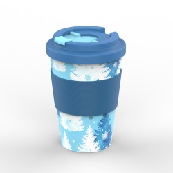 Children Tableware Eco Friendly Reusable Bamboo Fiber Coffee Cup With Lid