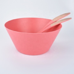 Biodegradable BPA free bamboo fiber salad bowl with spoon&fork