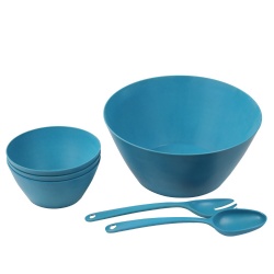 Eco-friendly custom printed bamboo fibre round salad bowl set